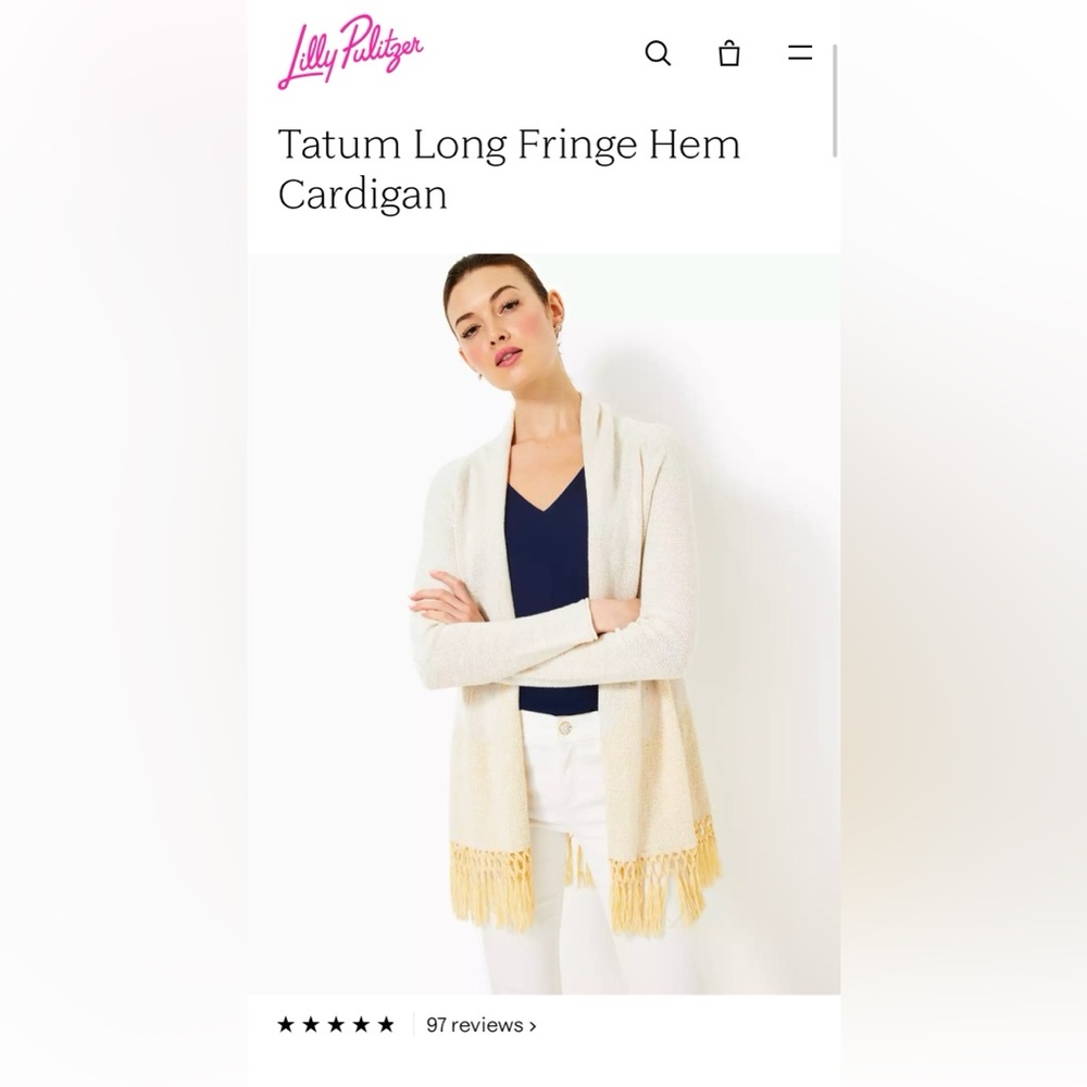 Lilly Pulitzer Tatum Fringe Hem Cardigan